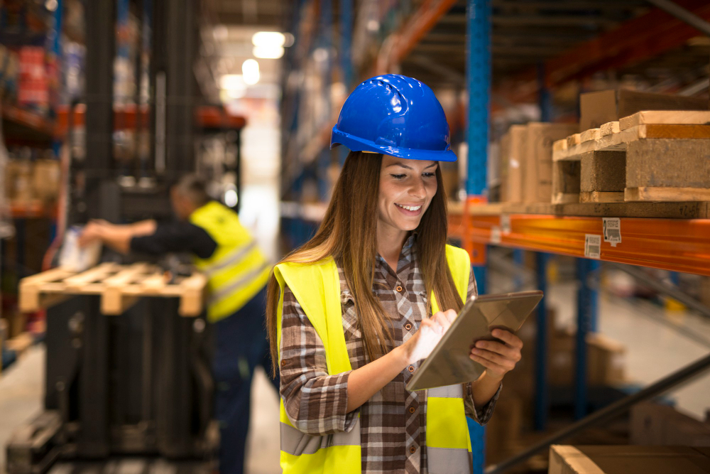 female-warehouse-worker-holding-tablet-checking-inventory-distribution-warehouse